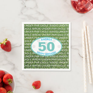 Serviette En Papier Golfer Green Eagle Birdie Par 50e anniversaire