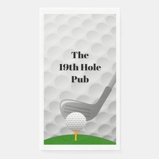 Serviette En Papier Golfing Design serviettes de toilette client servi (Devant)