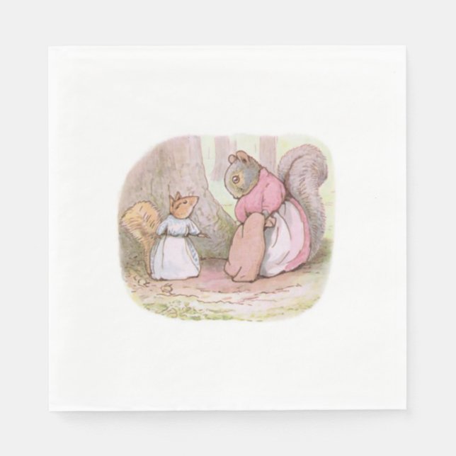 Serviette En Papier Goody et Mme Hackee (écureuils) (Beatrix Potter) (Devant)