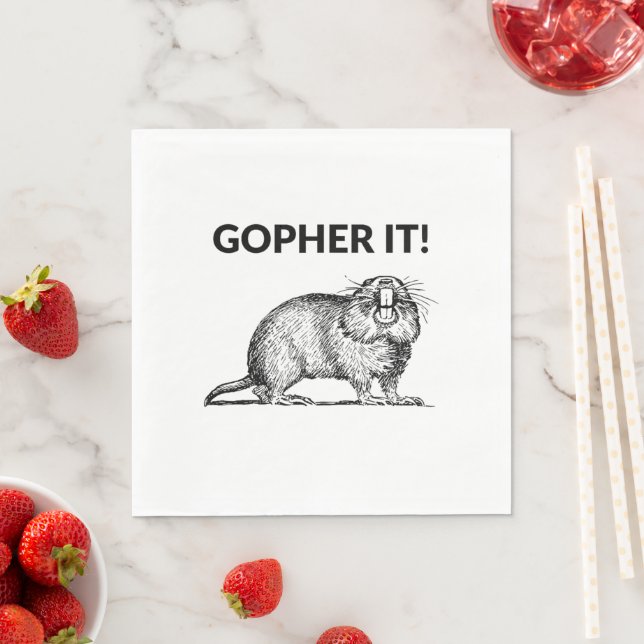 Serviette En Papier Gopher It Funky Gopher Pun (En situation)