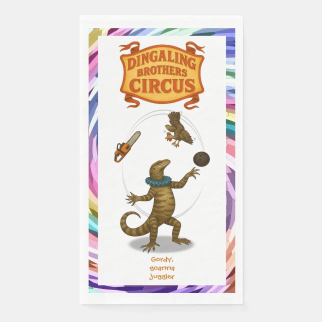 Serviette En Papier Gordy, goanna juggler (Devant)