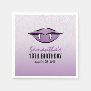 Serviette En Papier Goth Lèvres Vampire Halloween papier d'anniversair