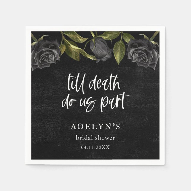 Serviette En Papier Gothic Halloween Floral Mariage  (Devant)
