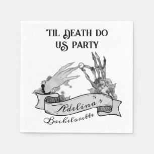 Serviette En Papier Gothique Mariée ou Mort Til Death Bachelorette Wee