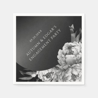 Serviette En Papier Gothique Moody Peonies Parti Wedding shower