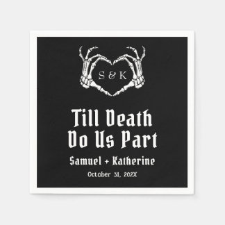 Serviette En Papier Gothique Romantique Squelette main Halloween Maria