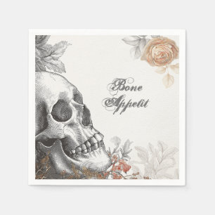 Serviette En Papier Gothique Squelette Os Appetit Halloween