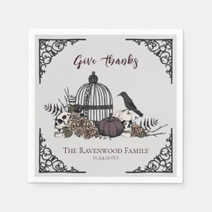 Serviette En Papier Gothique Thanksgiving Victorian Donner Merci