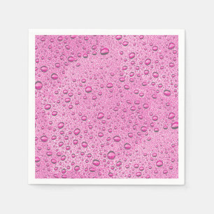 Serviette En Papier gouttelettes d'eau roses chaudes