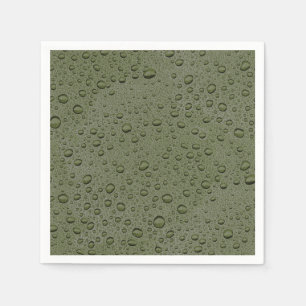 Serviette En Papier gouttelettes d'eau verte d'olive