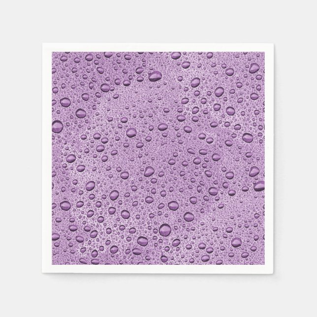 Serviette En Papier gouttelettes d'eau violette (Devant)