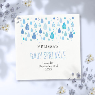 Serviette En Papier Gouttes de pluie Bébé Bleu Fête de naissance Bébé