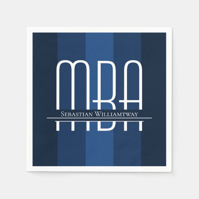 Serviette En Papier Graduate Blue MBA Graduate Party (Devant)