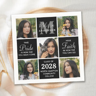 Serviette En Papier Graduate moderne 5 photo Collage Graduation