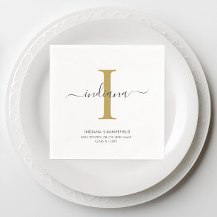 Serviette En Papier Graduation 2023 Monogramme Nom initial Grad
