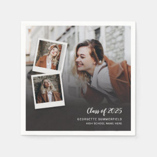 Serviette En Papier Graduation 2025 Grad Photos papier de la partie