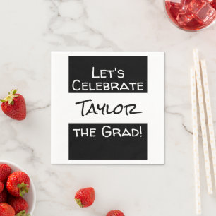 Serviette En Papier Graduation Ajouter un nom   Célébrons la fin