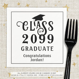 Serviette En Papier Graduation Classe élégante Année Couleurs personna