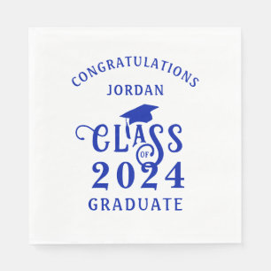 Serviette En Papier Graduation Classe Royal Bleue Stylish Année