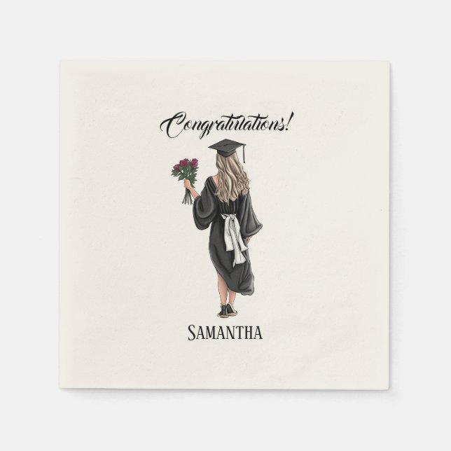 Serviette En Papier Graduation de l'aquarelle personnalisée (3) (Devant)
