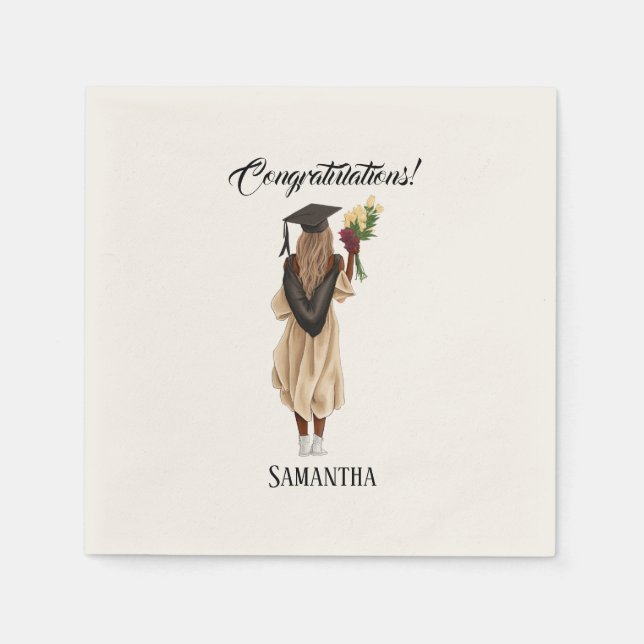 Serviette En Papier Graduation de l'aquarelle personnalisée (6) (Devant)