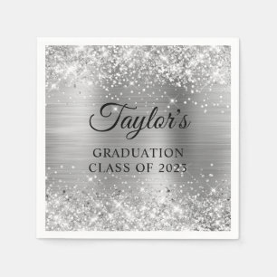 Serviette En Papier Graduation de l'huile d'argent de la Glitterie