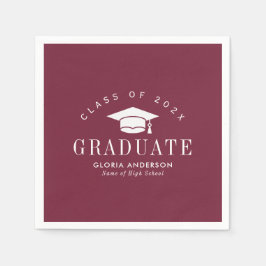 Serviette En Papier Graduation du marron de texte blanc