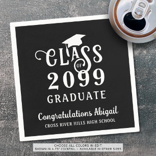 Serviette En Papier Graduation Fancy Class Année Nom du script