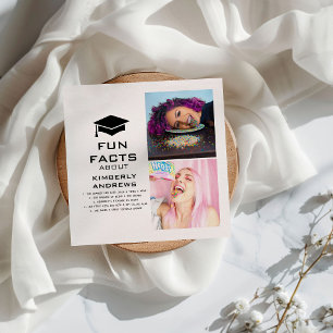 Serviette En Papier Graduation moderne Fun Facts Photo Collage