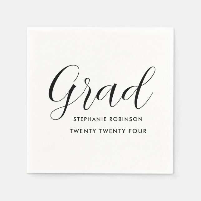 Serviette En Papier Graduation moderne simple (Devant)