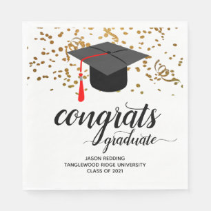 Serviette En Papier Graduation Party Classe De 2021 Parties scintillan