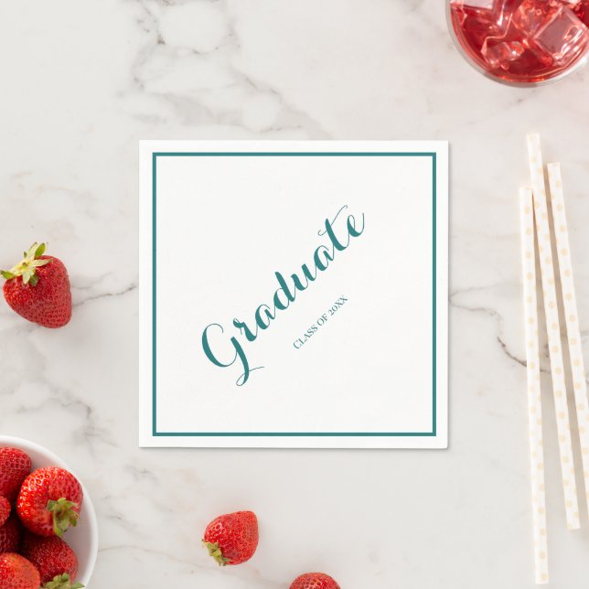 Serviette En Papier Graduation Party Modern Green (En situation)