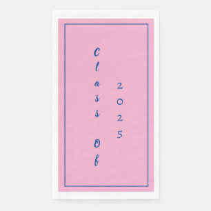 Serviette En Papier Graduation Party Student Class Of 2025 Rose Blue