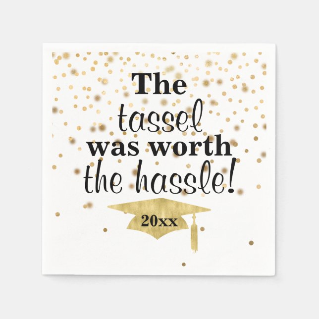 Serviette En Papier Graduation Party Tassel Worth the Hassle (Devant)