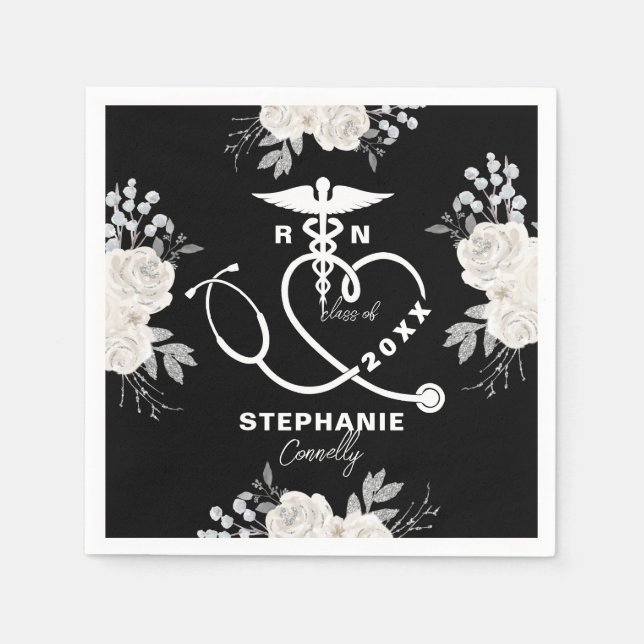 Serviette En Papier Graduation personnalisée à l'école de soins infirm (Devant)