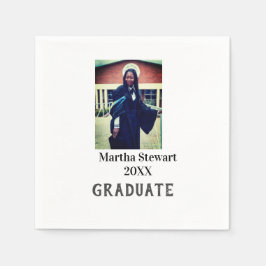 Serviette En Papier Graduation photo name year class university simple