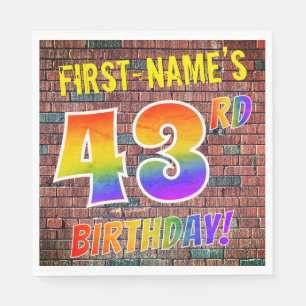 Serviette En Papier Graffiti arc-en-ciel Regardez 43ème anniversaire! 