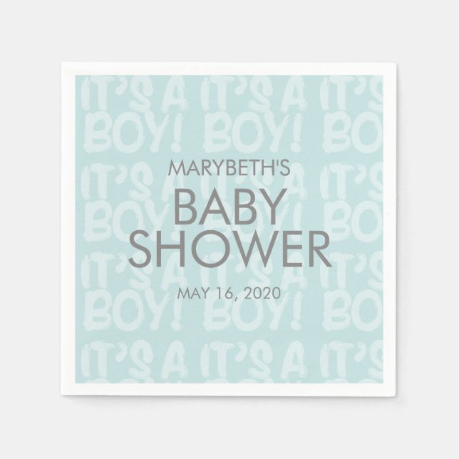 Serviette En Papier Graffiti Baby shower bleu papier Napkin (Devant)