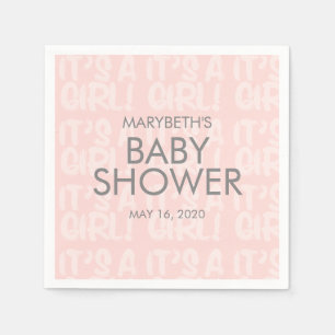 Serviette En Papier Graffiti Baby shower rose papier Napkin