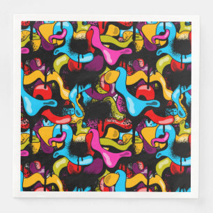Serviette En Papier Graffiti Hip Hop Street Art néon coloré