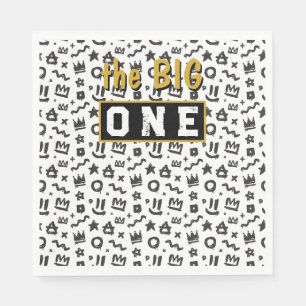 Serviette En Papier Graffiti Hip hop Tags Black and Gold Rap Doodles N