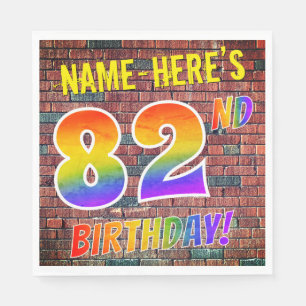 Serviette En Papier Graffiti Rainbow Look 82E ANNIVERSAIRE! + Nom pers