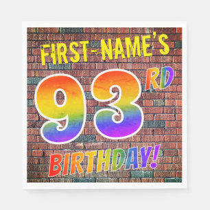 Serviette En Papier Graffiti Rainbow Look 93E ANNIVERSAIRE! + Nom pers