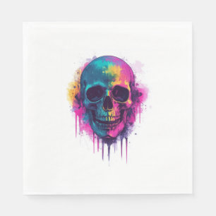 Serviette En Papier Graffiti Skull Rebel