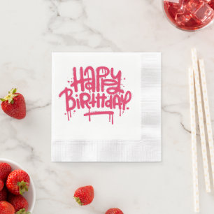 Serviette En Papier Graffiti Spray Joyeux Cadeaux d'anniversaire Love
