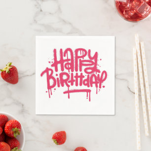 Serviette En Papier Graffiti Spray Joyeux Cadeaux d'anniversaire Love 