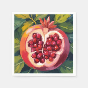 Serviette En Papier Graines de Grenade   Peinture de Fruit