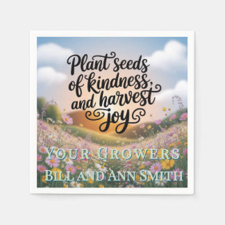 Serviette En Papier Graines plantes de gentillesse personnalisables