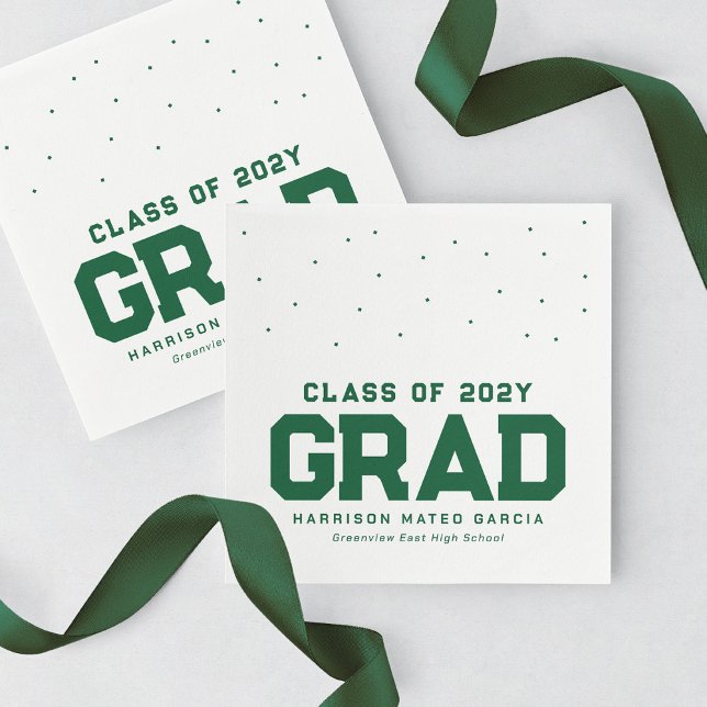 Serviette En Papier Grand athlète sportif vert gradué personnalisé (Créateur téléchargé)