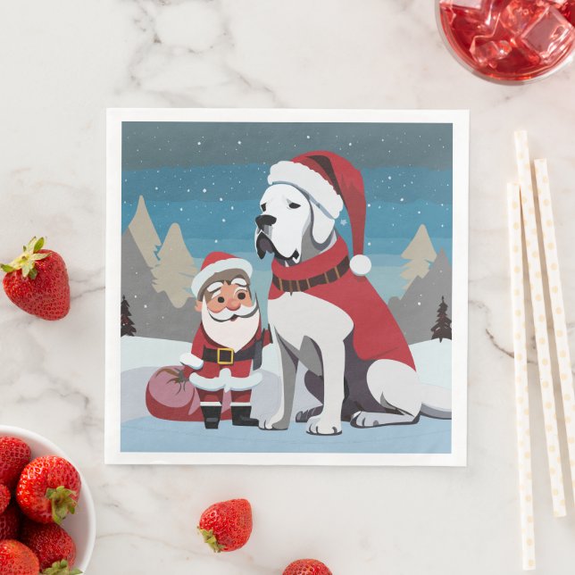 Serviette En Papier Grand Danois festif (En situation)